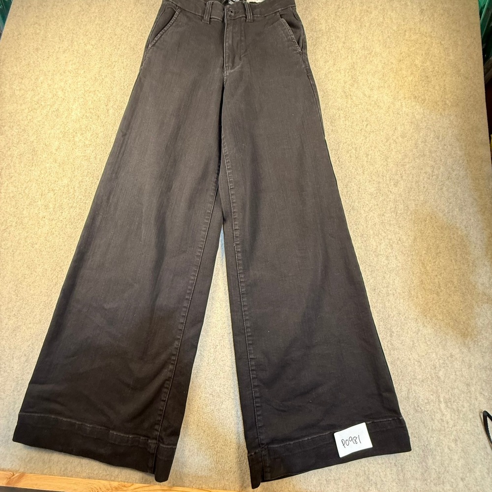 BCBGeneration High Rise Trouser Wide Leg Black Pants Size 7/28 P0981